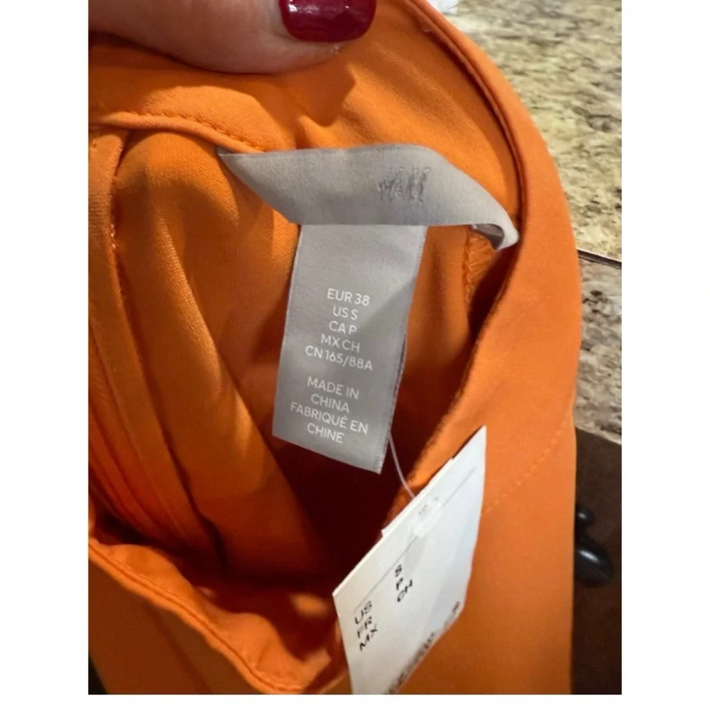 H&M Bold Orange Long Sleeve Dress